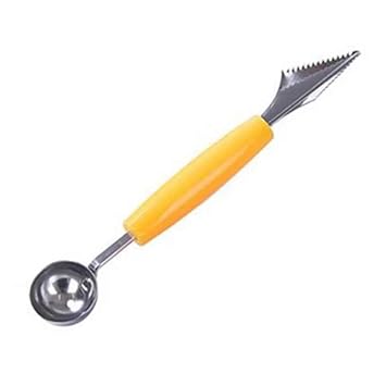 QUIRA Stylish Dual Purpose Melon Baller Fruit Carving Knife, Fruit Slicer, Watermelon Scoop, Melon Digger Ice Cream Spoon