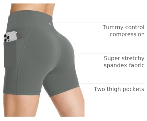 Image of baleaf Women's 8 inch / 5 inch / 3 inch Biker Shorts High Waist Yoga Workout Gym Running Volleyball Spandex Shorts with Pockets
