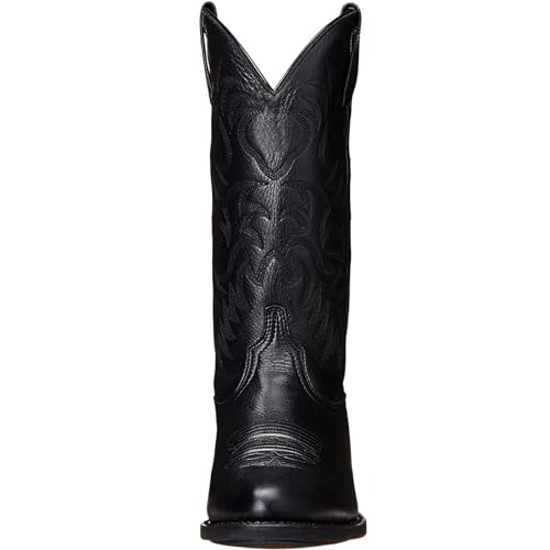 ADMLZQQ Mens Classic Embroidered Snip Toe Casual Boots Mid Calf Cowboy Boots for Men Western Boot3