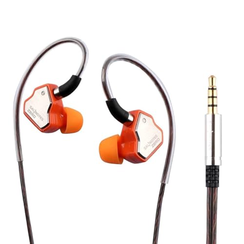 Image of Concept Kart 7Hz Salnotes Zero In-Ear Monitor Wired Earphone With 10Mm Dynamic Driver, Metal Composite Diaphragm, Noise Isolation, Detachable Cable, Leatherette Case (Orange, 3.5Mm (No Mic))