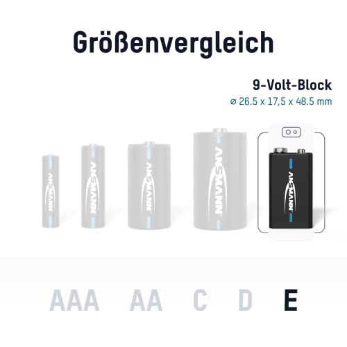 9V Akku Ansmann E-Block 280 mAh Ni-MH, 2 Stück