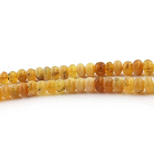 LKBEADS 1 Strand Yellow Chalcedony Smooth Roundelles - Yellow Chalcedony Smooth Rondelles Beads 9mm-10mm 16 Inches SB1906