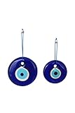 Erbulus Turkish Glass Blue Evil Eye Wall Hanging Ornament - Turkish Nazar Beads - Evil Eye Home...
