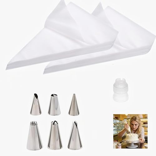 Include beccucci in acciaio inox e frizione: il set include 7 beccucci in acciaio inox adatti a diversi stili di decorazione. La frizione garantisce un rapido cambio del beccuccio, senza la necessità di una pulizia aggiuntiva.