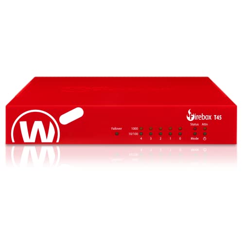 Image of WatchGuard Firebox T45 Network Security Appliance 1 YR Standard Support License - Advanced Firewall, VPN, Intrusion Prevention (WGT45001)