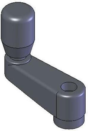 3.15" Lg., 1.97" Lg. Handle, Broached 3/8 Sq., Black Aluminum, Revolving Black Plastic, Crank Handle (1 Each)