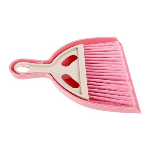 Garneck ミニほうきとちりとり ポータブル 小型デスクトップ掃除用 丈夫な素材 キーボード掃除ブラシ付き 一体型設計 家やオフィスでのお手入れに