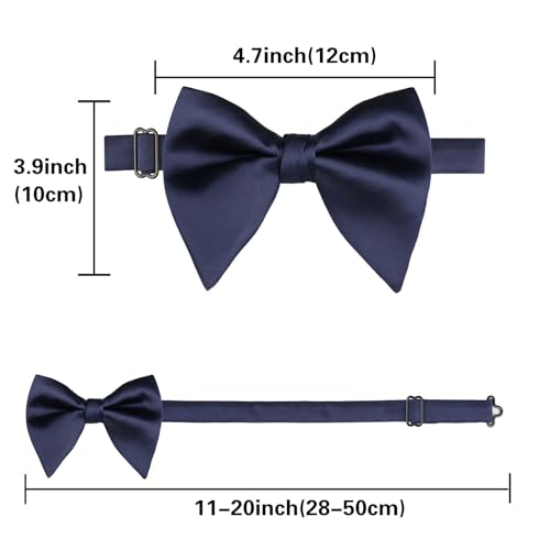Image of Alizeal Velvet Pre-tied Adjustable Bow Tie for Men Oversize Formal Solid Tuxedo Bowtie