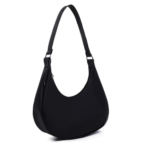 Bolsas de ombro femininas Bolsas femininas meia-lua (Preto)