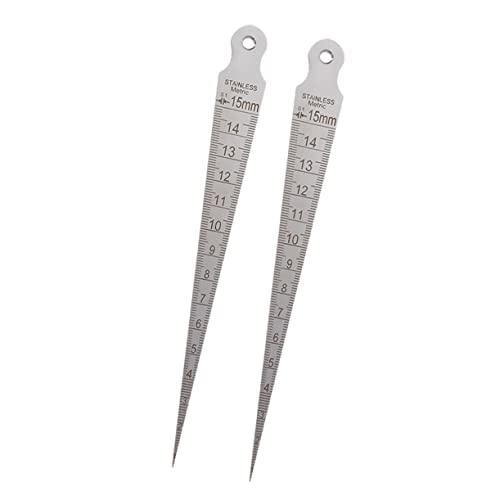 Luxshiny 2 Piezas Calibrador de Inspección de Soldadura Métrico Calibrador Cónico de Soldadura Acero Inoxidable Herramientas de Medición de Espesor para Inspección de Profundidad y Separación de Soldaduras miniatura 1