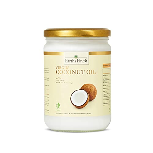 Earth's Finest Virgin Coconut Oil - 500ml (Pack of 2) | Cold-Pressed & Unrefined Cooking Oil | Natural Oil for Healthy Skin and Hair