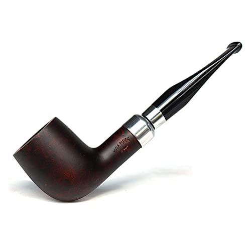 Wood Tobacco Briar Pipe Smooth Finised Army Type Oliva Seri Straight Billiard Shape 9Mm Filter… (Dark Brow) #TOP15