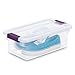 Sterilite 6 Qt ClearView Latch Storage Box, Stackable Bin with Latching Lid, Plastic Container to Organize Shoes in Closet, Clear Base, Lid, 12-Pack