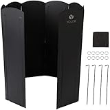 ヨーラー|YOLER 大型風防板 ウインドスクリーン 風除板 折り畳み式 ペグ・リング付 固定可能 アウトドア キャンプ 焚き火 コンロ 風よけ 8枚連結 ブラック 幅120×高さ60cm