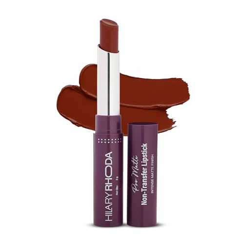 Image of Hilary Rhoda Pro Matte Non-Transfer Lipstick | Waterproof & Smudge-Proof | 12-Hour Long Stay | 24 Shades Available | Highly Pigmented Matte Finish Lipstick | 2g - (Rust | Shade 14)