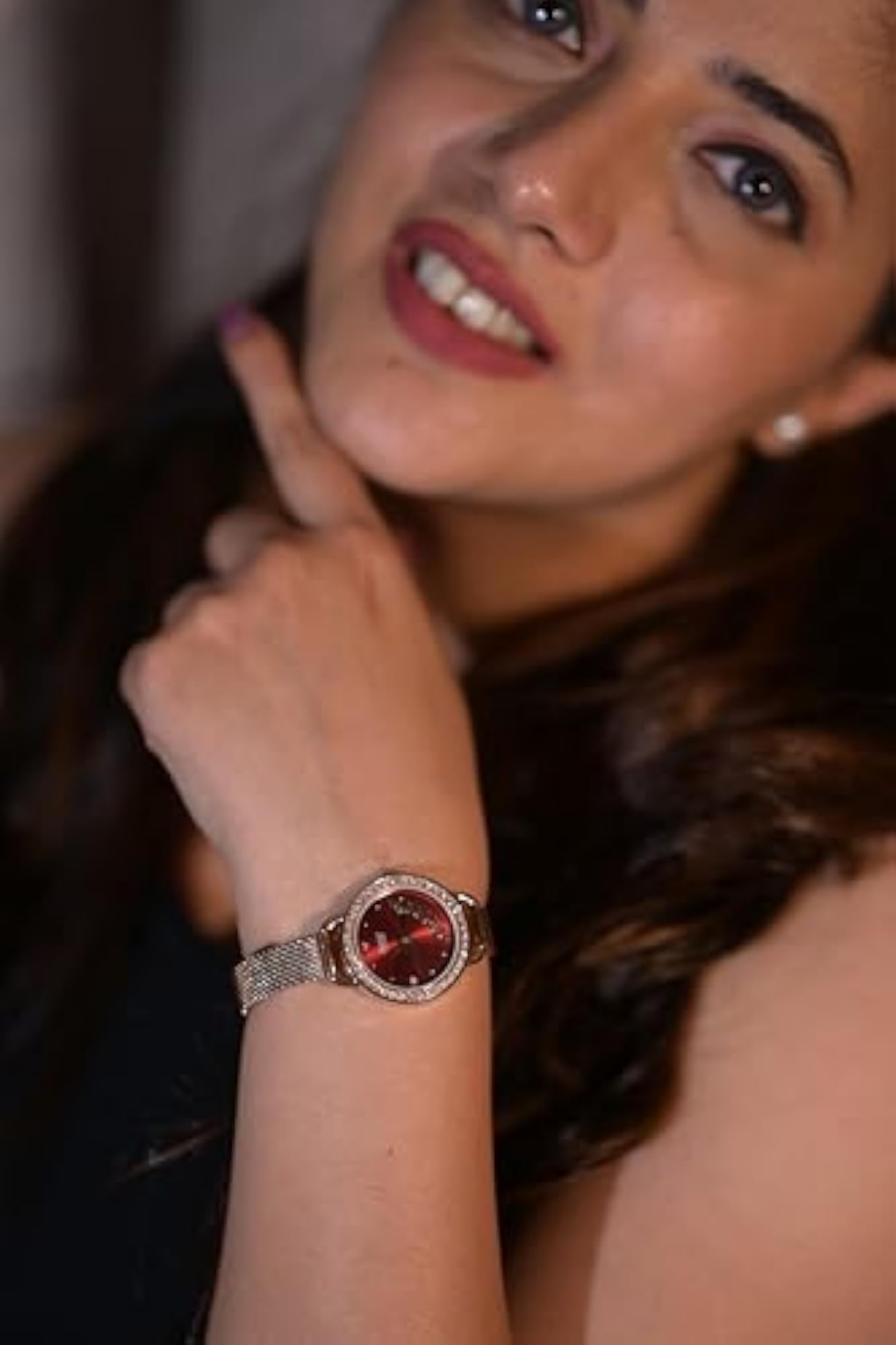 Women's Diamond Studded Dial Elegant Analog Watch