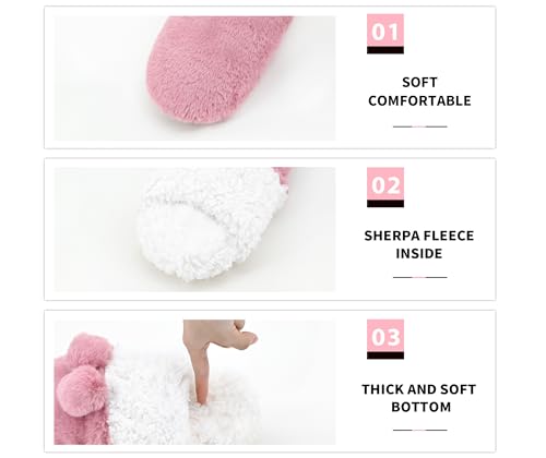 Image of DICUIRD Womens Thick & Warm Slipper Socks with Grippers - Christmas House Slippers