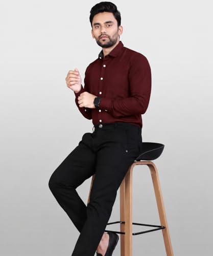 Image of CB-COLEBROOK Men's Casual, Regular Fit, Solid Colour, Lightweight, Button Down, Casual Wear, Shirt with Pocket. Suitable for Office & Casual Use