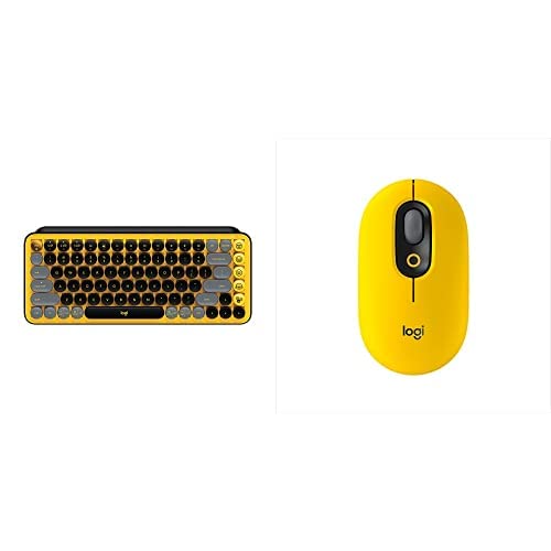 Image of Logitech POP Wireless Mouse and POP Keys Mechanical Keyboard Combo - Customisable Emojis, SilentTouch, Precision /Speed Scroll, Compact Design, Bluetooth, USB, Multi-Device, OS Compatible - Blast