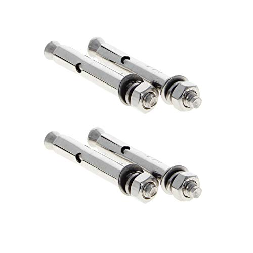 MroMax M6x60mm 304 Stainless Steel Expansion Bolts Hex Nuts Sleeve Anchor Fastener for Fence Home Installation Air Conditioning 4pcs