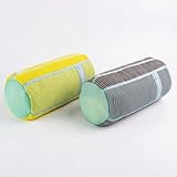 PulsePixel Shoe Washing Bag Set (2-Pack) – Fleece Sneaker Laundry Bag for Washing Machine, Padded Shoe Wash Bags with Zipper Cover, Protect Sneakers & Reduce Noise, Front/Top Loaders (Yellow + Gray)