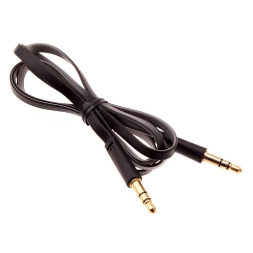 Cable auxiliar Jack 3.5 mm plano 3 pies negro miniatura 1