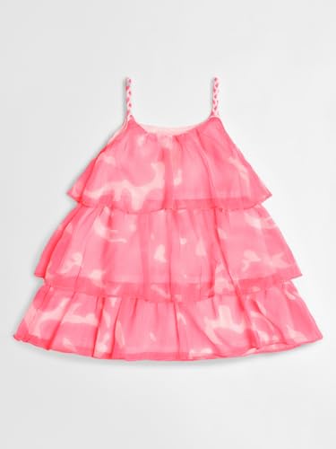 Image of Nautinati Baby Girls Strap Sleeve Fit & Flare Frock | Age 0-3 Years