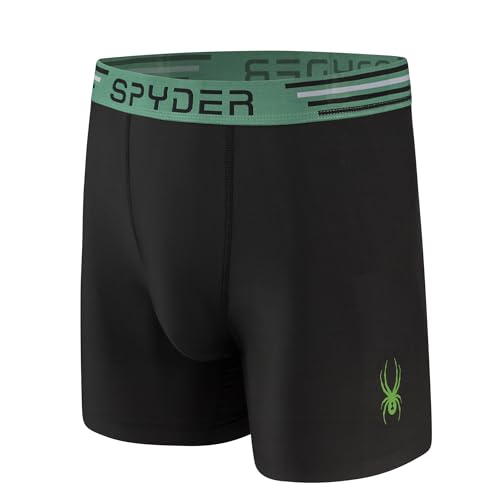 Spyder Mens Boxer Briefs 4 Pack Poly Spandex Performance Underwear/Bonded Hem Boxer Briefs3