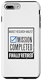Accessoires de recherche de marché - Analyste cadeau. Citation amusante « Mission Complete Finally Retired » du travail à la retraite. Parfait pour leurs derniers jours de travail. Excellent cadeau de félicitations à la retraite pour les hommes ou les femmes qui prennent leur retraite