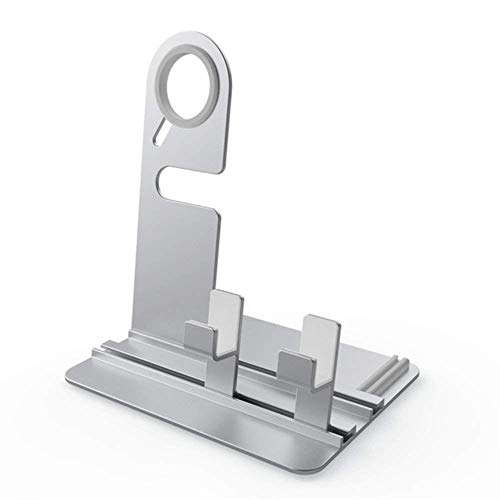Für iPhone X iPhone XS Max 8 7 6 Plus Aluminium Ladestation Dock Station Für Apple Watch 4 3 2 1 2 in 1 Ladestation Halter, Silber