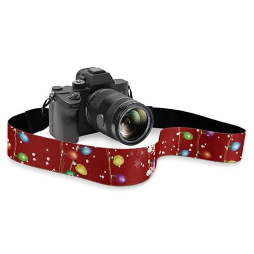 Coldinair Christmas Lights Camera Strap Shoulder Strap Belt - Adjustable Neck Shoulder Camera Straps Universal Fit for Men & Women Photographers, Red