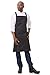 Chef Works Unisex Cross-Back Bib Apron, Black W/ Wht Pinstripe, One Size