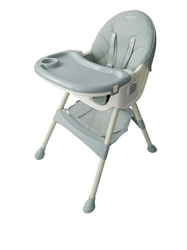 BDW - Silla 4 En 1 Para Bebé y Niños - Trona A Partir de 6 Meses - Con Reposapiés, Correa, Mesa y Función Reclinable - Verde