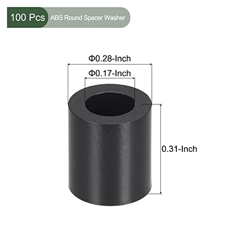 YOKIVE 100 Pcs Black Round Spacer, Unthreaded Washers with High Insulation Effect, Keep Height Consistent - Image 2
