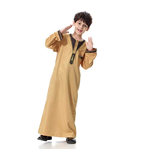 Vestidos para meninos Topcoats Long Thobe Confortável Moda Muçulmana Pure Blusa Middle Boys Tops Atl