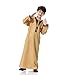 Boys Muslim Thobe Arabic Dress for Boys Muslim Kaftan Ramadan Eid Kids Thobe Islamic Clothing Dubai (Yellow, 12-13 Years)