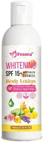 VIVAGLO Whitening Body Lotion with SPF 15+, Moisturizing & Fairness Lotion for All Skin Types, UV Protection, 24 Hours Hydration, 100ml (Pack of 2)