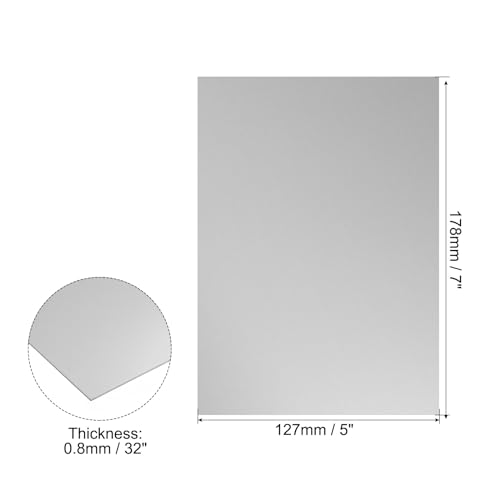 Image of PATIKIL 7x5x1 /32inch Anodized Aluminum Sheet, 5Pcs Metal Rectangle Aluminum Plate 0.8mm Thick Engraving Blanks for Laser Engraving DIY Decorative Crafting Home Decoration, Grey
