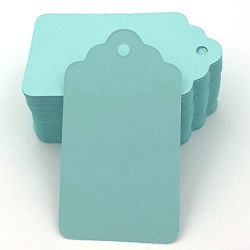 Gift Wrap Tags,100Pcs Blue Hang Tags, Price Tags,Blank Marking Tags With String For Baby Shower Favors, Father's Day And Craft Homemade Gifts #TOP1