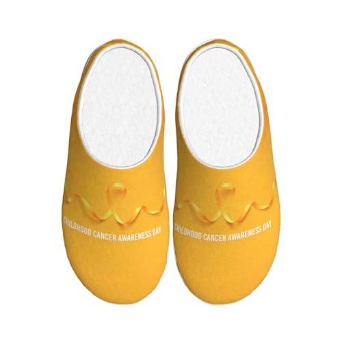 Childhood Cancer Awareness In September Adult Cotton Slippers Home House Indoor Shoes