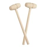 Tupalizy 2 Pieces Mini Wooden Mallet for Chocolate Heart Breakable Smashing Wood Hammers for Cracking Crabs Lobsters Shells Golf Tees Preschooler Crafts Seafood Tools Kitchen Supplies