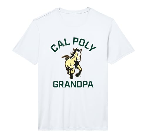 Mens Cal Poly Mustangs Arched Grandpa Performance T-Shirt