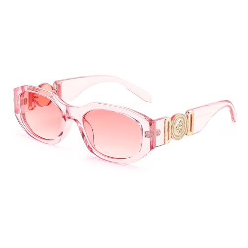 Image of FEISEDY Retro Trendy Rectangle Sunglasses Women Men Narrow Shades B2322 | |Vintage Shades |UV400 Protection |Blocks Glare |Women & Men |Comes With A Storage Case