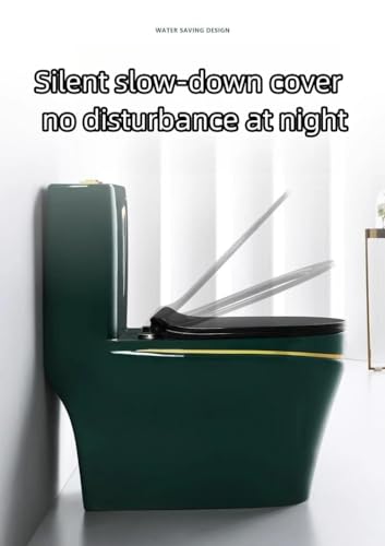 Image of B BACKLINE Ceramic One Piece Floor Mounted Western Toilet /Syphonic Commode /European Commode /Water Closet 12 inch Distance From Wall To Outlet, S Trap Outlet Is From Floor (Dark Green Glsosy)