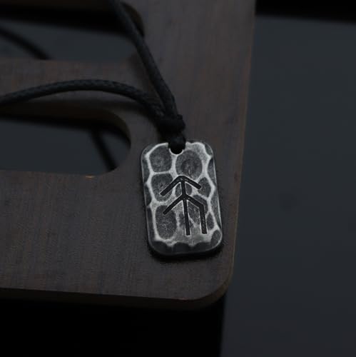 Image of Ankiyabe Stainless Steel Norse Viking Rune Pendant with Adjustable Braided Rope Good Luck /Love /Strenght /Health Viking Symbol Necklace for Men Women