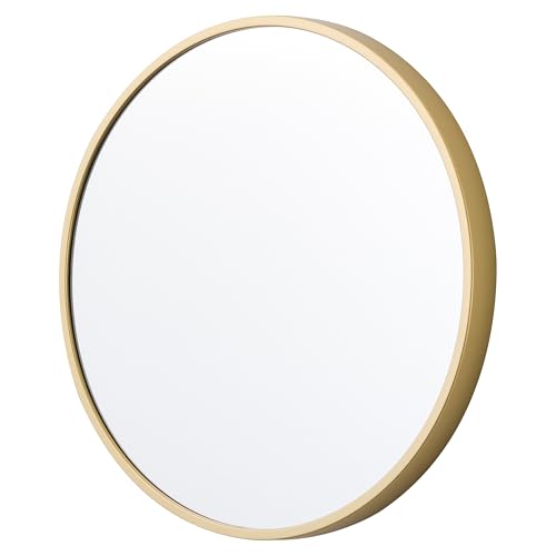 Image of RIZIK STORE Iron Metal Decorative Round Wall Mirror with Hook - HD Clear Glass, Wall Mounted for Bedroom, Living Room, Wash Basin, Vanity, Makeup & Bathroom