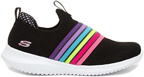 Skechers Kids Girls Ultra Flex-Brightful Day Sneaker, Black/Multi, 11.5 Little Kid | Image 1