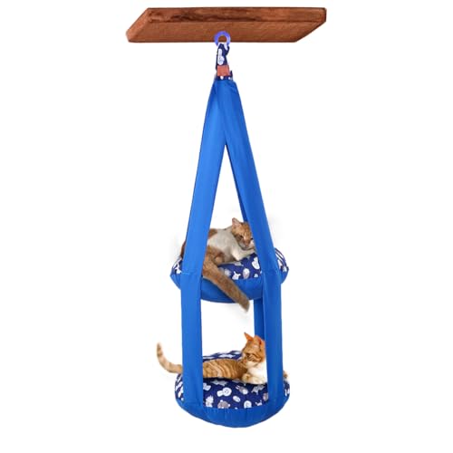 Cama Suspensa para Gatos Dupla (Azul)
