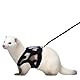 Geschirr und Leinen Set, Leopardenmuster Leine und Geschirr für Frettchen Weich Frettchen Kleidungs Set für Kleine Tiere Kaninchen Frettchen Meerschweinchen Hamster Welpen Kätzchen
