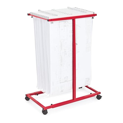 Adir Mobile Blueprint Holder - Adjustable Blue Print Storage Organizer and Construction Plan Holder – Plans Rack for Jobsite and Office (Without Blueprint Clamps)